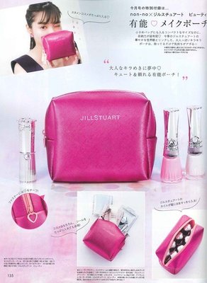 【寶貝日雜包】日本雜誌附贈 JILL STUART 桃紅色收納包 化妝包 小物包 口紅包 3C包