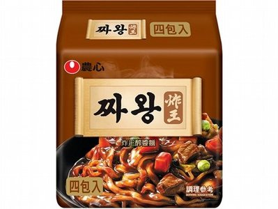 韓國 農心~炸醬王麵134g*4包(整袋裝)炸王醡醬麵