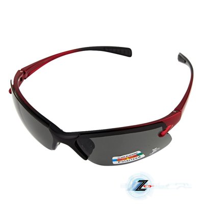 【Z-POLS】輕巧彈性質感黑紅漸層 搭載Polarized偏光運動眼鏡(抗UV400 帥氣設計頂級偏光)