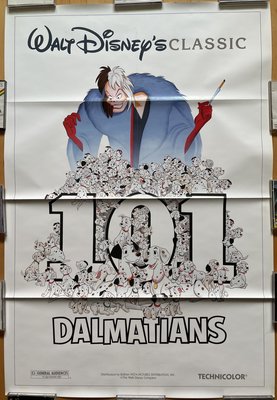 101忠狗 (101 DALMATIANS) - 美國電影再映原版雙面海報 (1991年)