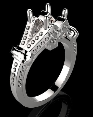 18K金鑽石1克拉空台 婚戒指鑽戒台女戒線戒 款號RD0607 特價51,500另售GIA鑽石