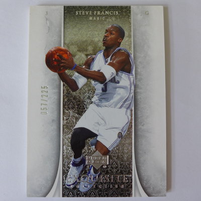 ~ Steve Francis ~NBA球星/史蒂夫·法蘭西斯 2006年EXQUISITE 限量225張.木盒球員卡
