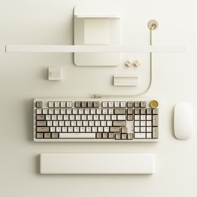 熱銷 京造 JZ990機械鍵盤 99鍵背光Gasket Pro雙系統兼容 祖灰黃軸機械辦公鍵盤現貨