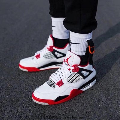 Air Jordan 4 Fire Red AJ4白紅 火焰 經典 透氣 氣墊 耐磨 低筒 籃球鞋DC7770-160