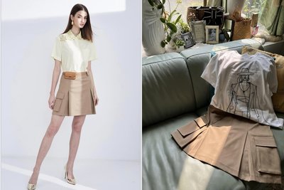 ＊ ꧁ 左兒 朵拉 ꧂【KAO MEIFEN高美芬 設計師2023春夏♛新品 】S-XL 高腰雙口袋造型短裙