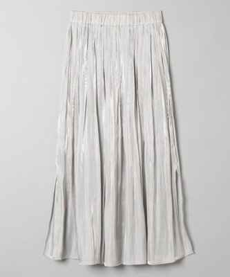 JEANASIS 光澤感銀灰色長裙 日牌 日本品牌 日本代購 二手 古著 復古 銀色 緞面