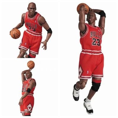 【紫色風鈴】籃球明星Michael Jordan 1/12 maf 喬丹23號 紅衣可動盒裝 港版 無證