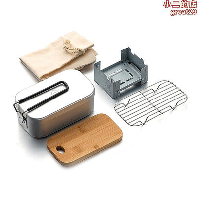 TILLAK戶外日式露營飯盒套裝可攜式鋁製便當盒鋁飯盒煮鍋煮飯神器