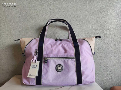 小Z代購#Kipling 猴子包 粉紫拼色 K13405 可變形款休閒輕量防水肩背手提包 旅行包 大款 可插行李箱
