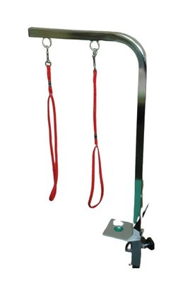 PD 寵物美容桌專用 不鏽鋼美容繩吊臂 白鐵美容繩架 控制繩支架 不銹鋼 L型固定吊桿吊架，每件1,100元