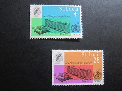 【雲品五】聖盧西亞St Lucia 1966 Sc 709-710 set MH 庫號#B515 62833