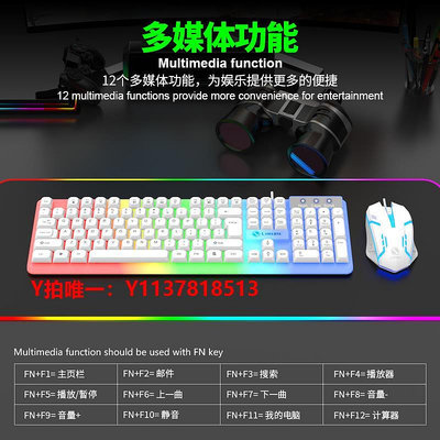 鍵盤力鎂GTX350發光鍵盤鼠標USB有線套裝懸浮鍵盤機械手感電競游戲