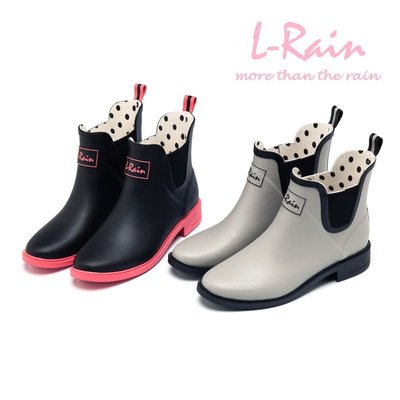 香港OUTLET代購 L-Rain新款雨鞋 英倫風低筒女雨靴 切爾西撞色經典雨鞋 低跟 平底 雨靴 馬丁雨靴