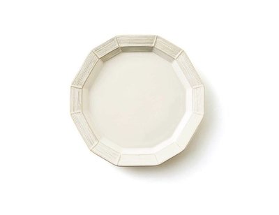 Co-bo-no日本陶器，餐盤/陶盤-大。乳白