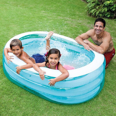 美國INTEX 57482 透明橢圓水池 充氣水池 充氣兒童游泳池