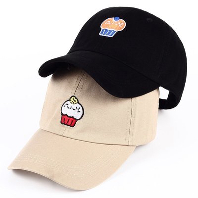 FIND 韓國品牌棒球帽 男女情侶 卡通蛋糕刺繡 時尚街頭潮流 帽子 太陽帽 鴨舌帽