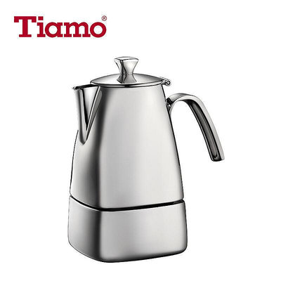Tiamo 不銹鋼摩卡壺家用煮咖啡壺戶外露營煮咖啡意式摩卡壺