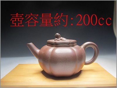 《清倉孤品》B374早期龍窯燒六角小臥獅壺紫砂【案卿】七單孔出水、約200cc、有七天鑑賞期！