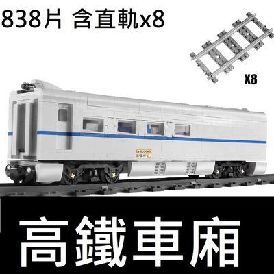 樂積木【預購】第三方 高鐵車廂 838片 含直軌x8 非樂高LEGO相容 火車 城市 建築 積木 列車 Train