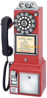 【PLAINNI現貨】 限時特價 全新現貨 美國 Crosley 紅色 經典懷舊投幣式復古電話機 壁掛工業風 設計師款