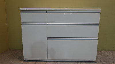 新北二手家具推薦-塑鋼材質餐櫃 4尺櫥櫃 120公分白色收納櫃