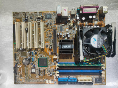 【電腦零件補給站】ASUS P4P800 SE主機板 + Intel Pentium 4 2.8G含風扇 + 記憶體