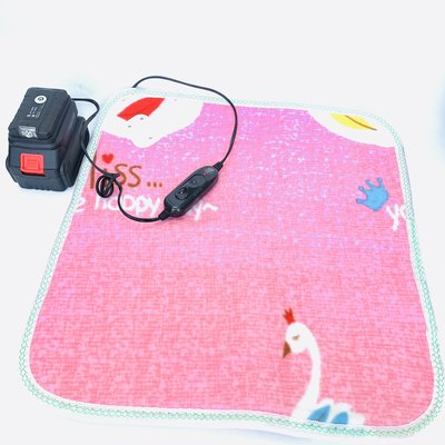 鋰電發熱毯 通用類牧田款電池 21V(18V) 粉色款 方形 小型電熱毯 不含電池