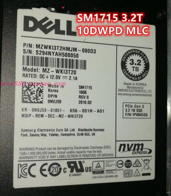 Dell/戴爾 SM1715 SSD 固態硬碟 三星1.6T 3.2T MLC PK P3700 2T