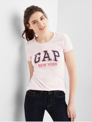 GAP 短袖T恤 女生 NEW YORK城市LOGO 粉色