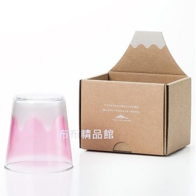 布布精品館，日本製 富士山  富士杯 玻璃杯 300ml 水杯 粉 現貨不必等