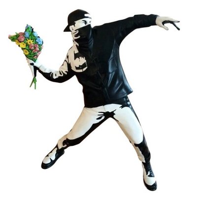 Banksy Flower Bomber Black/Multi 擲花者《北市實體店面現貨