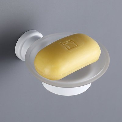 現貨熱銷-德國北歐啞光白色304不銹鋼 肥皂碟衛生間香皂肥皂盒 浴室掛件~特價