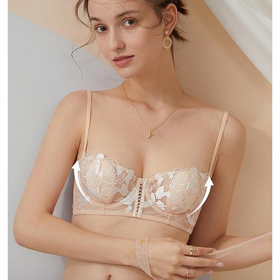柔軟文胸刺繡蕾絲 32-38AB 帶襯墊乳房提升防止女性下垂 12