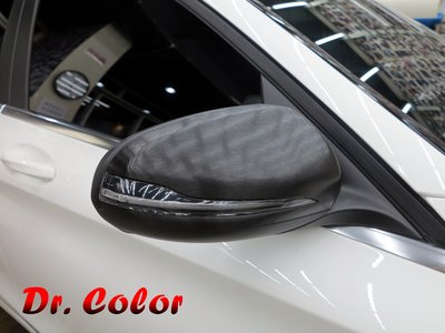 Dr. Color 玩色專業汽車包膜 M-Benz C180 Estate 髮絲黑_後視鏡