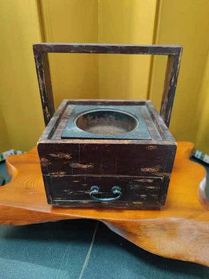 日本回流 櫻皮細工煙皿 櫻皮細工煙箱 提梁煙灰缸 實木儲物箱