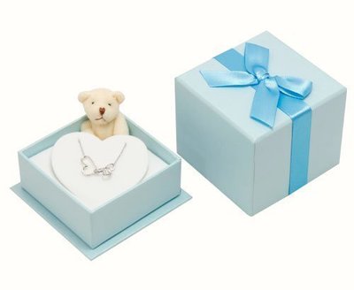 Tiffany藍設計款熊大心項鍊盒 戒指盒 婚禮小物盒 禮物盒 飾品盒 紙盒 盒子 批發 珠寶盒 小熊盒 耳環盒 手鍊盒