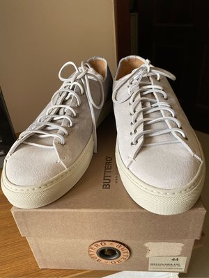 Buttero Tanino Sneaker 白灰藍漸層 麂皮 經典帆布鞋 義大利製 全新品 Size EU44 只有一雙