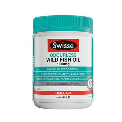 下標前請聯繫-代購澳洲 Swisse 魚油 Odourless Wild Fish Oil 1000mg (400顆)