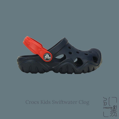 CROCS SWIFTWATER CLOG 激浪小克駱格 童鞋 深藍【Insane-21】