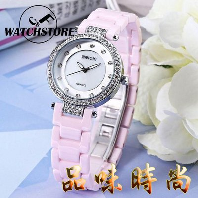 C&F 【Weiain】品味時尚鑽框陶瓷腕表 優雅簡約 女錶 手錶 陶瓷表 手錶 女錶 媲美MK CK