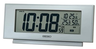 日本進口 限量品 正品 SEIKO日曆座鐘桌鐘鬧鐘 環境N VI溫溼度計時鐘LED電子鐘電波時鐘