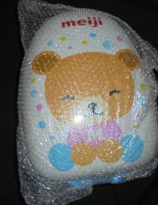 meiji 明治小熊蛋形行李箱 白色 兒童手拉桿箱 收納置物箱