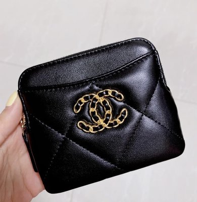 全新現貨 Chanel 19 黑色吐司卡包 零錢包