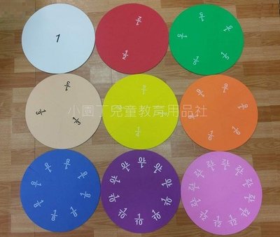 小園丁兒童教育用品社 數學教具 台灣製 教師用磁性圓形分數板 直徑 30 公分