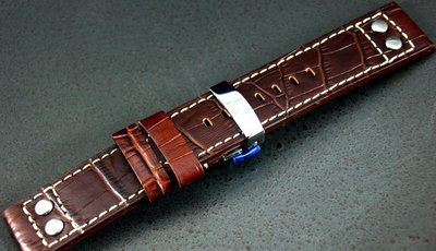 艾曼達精品~24mm直身Hamilton Steinhart - Nav 的新衣軍錶飛行風格鉚釘雙按式不鏽鋼