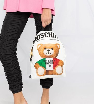 【折扣預購】21春夏正品Moschino Teddy Bear Mini綠色白色紅色義大利小熊泰迪熊白色迷你款後背包