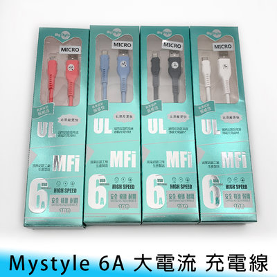 【台南/面交】Mystyle Micro USB 200cm/2米/6A 高速 傳輸線/充電線/數據線