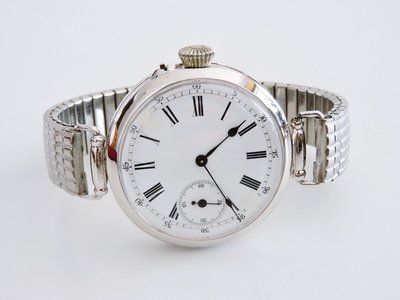 瑞士製 42mm 白色陶瓷面懷錶手錶 古董錶