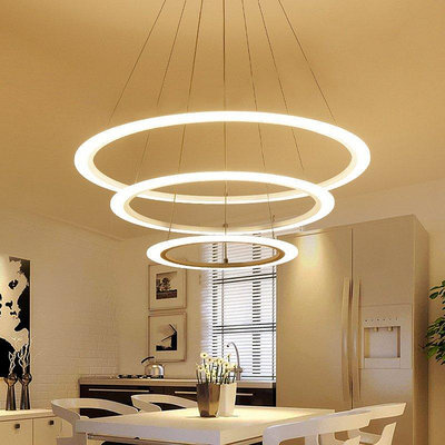客廳吊燈 現代簡約創意個性大氣環形臥室燈具北歐客廳燈led餐廳燈