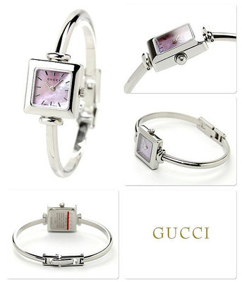 GUCCIC YA019519 古馳 手錶 25.6×19.6mm 粉紅色面盤 不鏽鋼錶帶 手環錶 女錶
